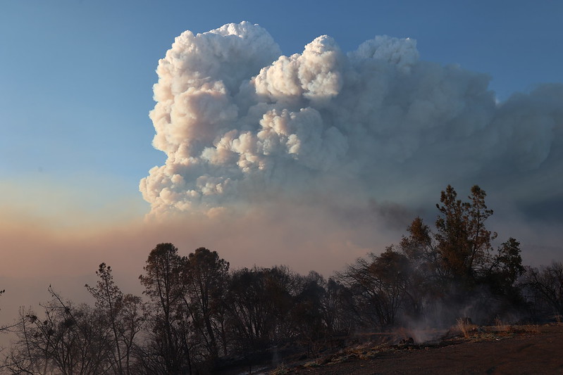 Park Fire smoke cloud in California